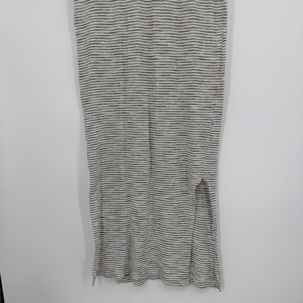 Cloth & Stone Anthropologie Striped V-Neck Midi Dress Grey White C1962-155 XS - Picture 5 of 11